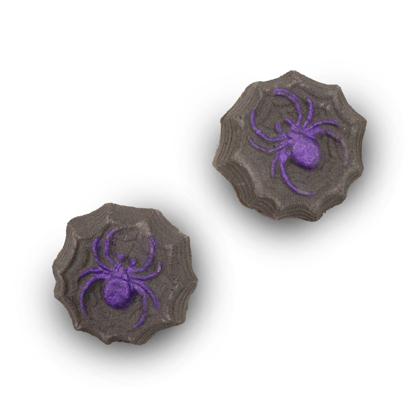 bath bombs with purple spider detail