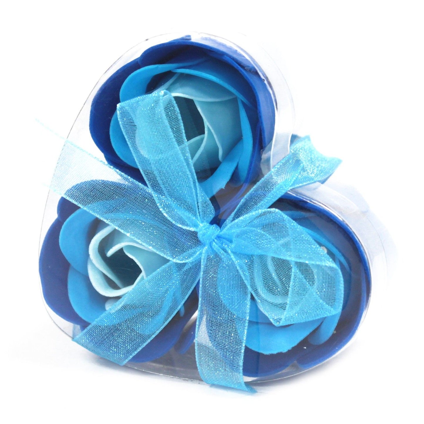 Set of 3 Soap Flower Heart Box - Lavender Roses