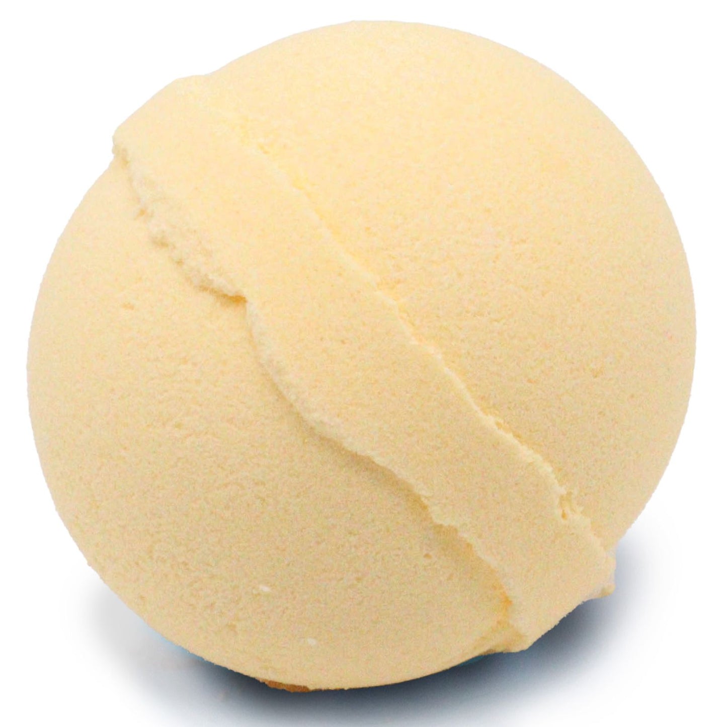 Yellow bath bomb on a white background