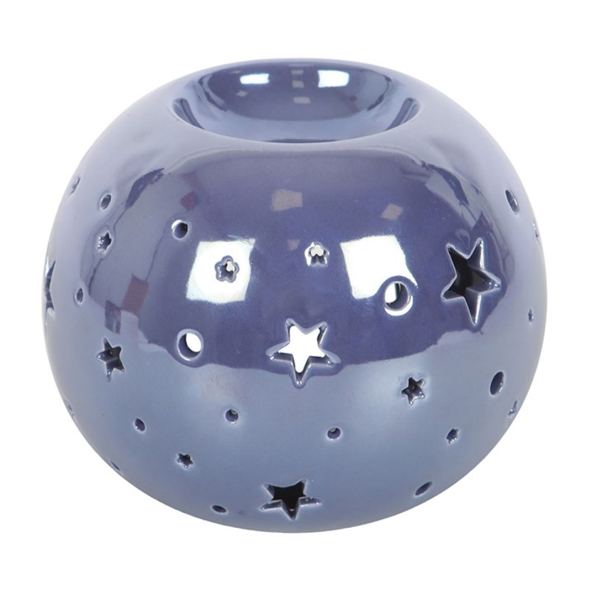 Purple Iridescent Star Ceramic Oil Burner and Wax Warmer