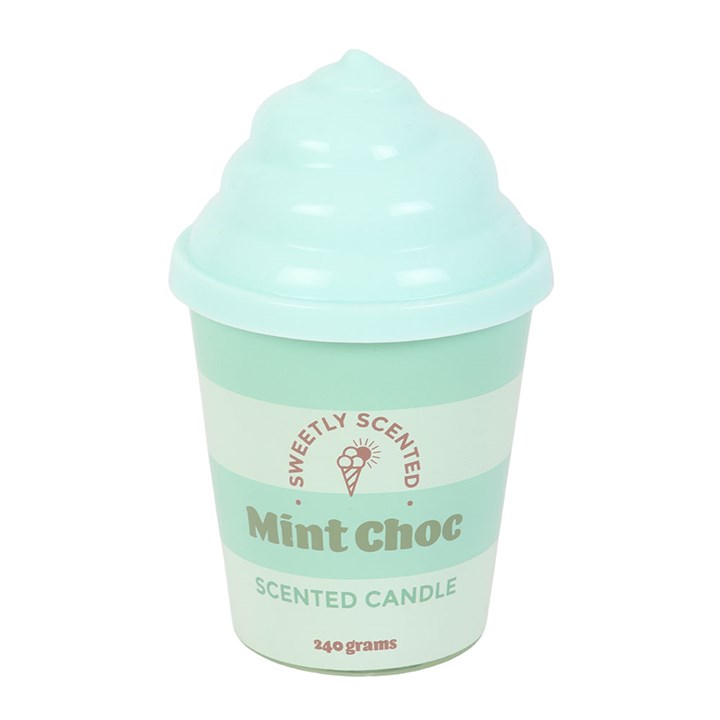 Mint green scented candle with 'Sweetly Scented' branding on a white background