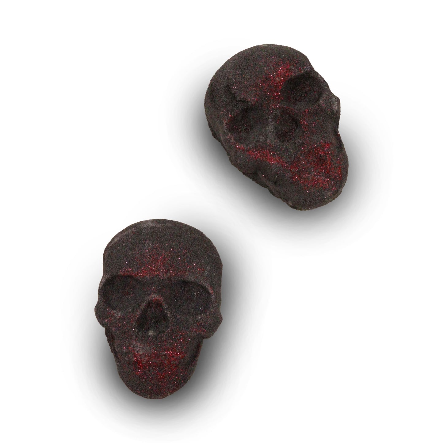 black glitter skull bath bombs