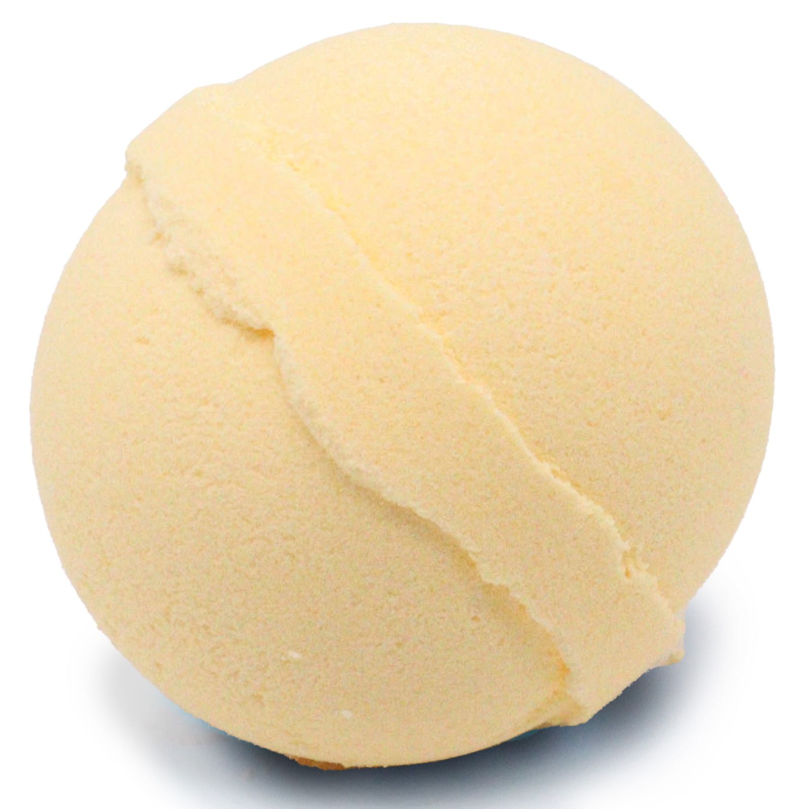 Yellow bath bomb on a white background
