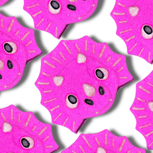 pink dino bath bomb